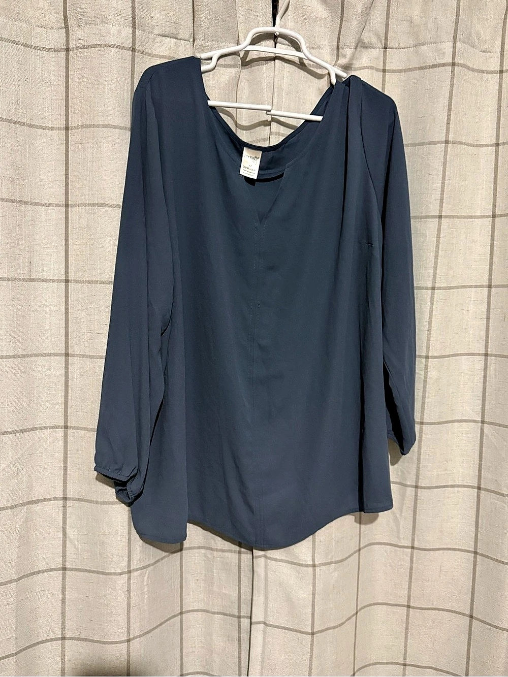 Terra & Sky Women's Long Sleeve Blouse in Blue Size 2X Like New